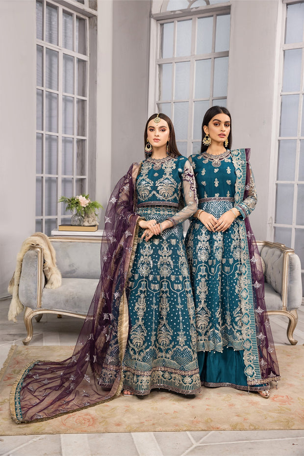 Sea Green Embellished Pakistani Maxi Style Wedding Dress SMALL Sea Green Embellished Pakistani Maxi Style Wedding Dress SMALL