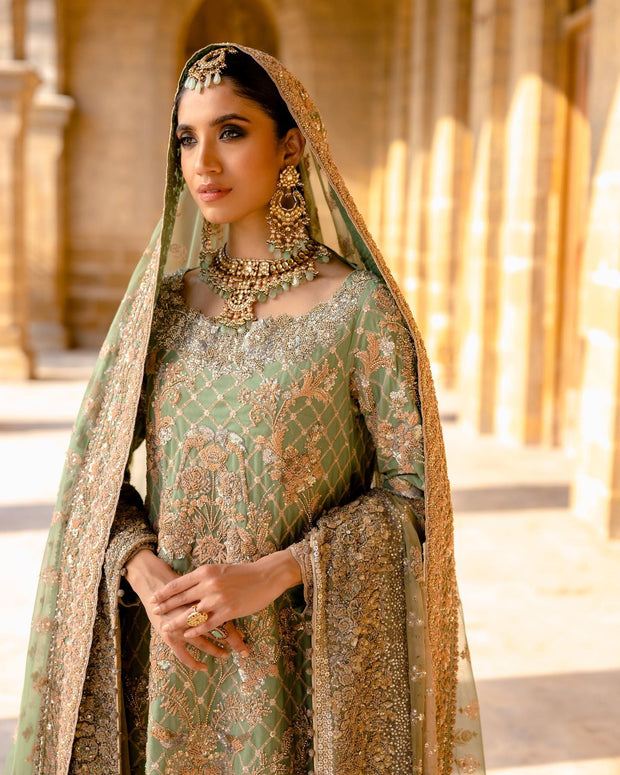 Sea Green Lehenga Kameez for Pakistani Bridal Dresses 2023