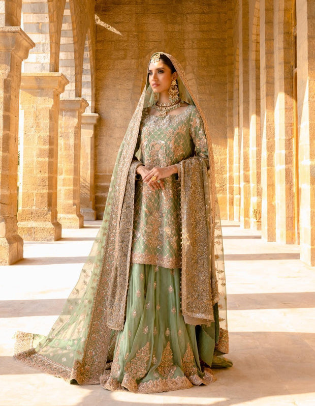 Sea Green Lehenga Kameez for Pakistani Bridal Dresses