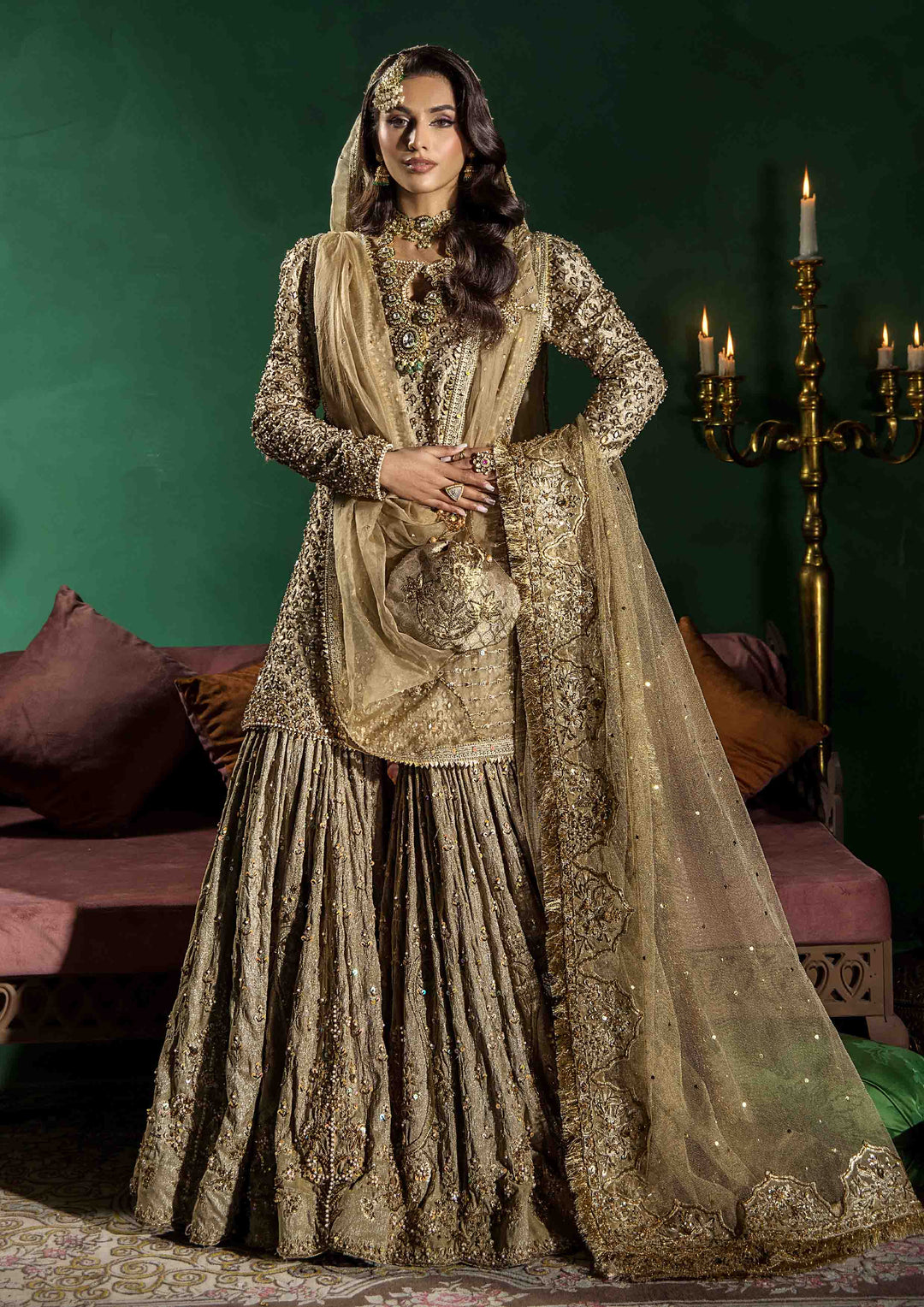 Shirt and Farshi Gharara Dupatta Pakistani Bridal Dress