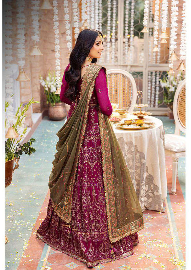 Shocking Pink Long Frock Embroidered Pakistani Wedding Dress