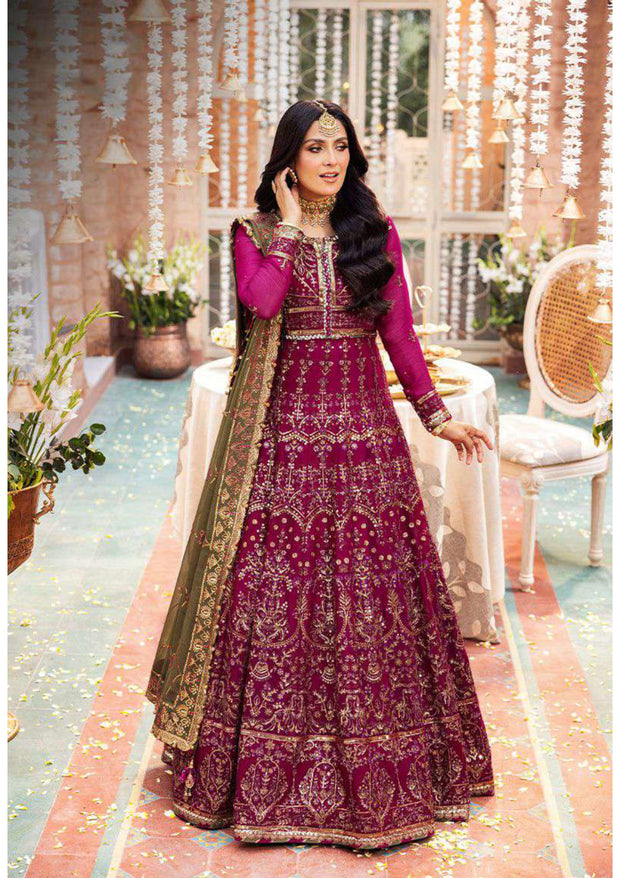 Shocking Pink Long Frock Embroidered Pakistani Wedding Dress Shocking Pink Long Frock Embroidered Pakistani Wedding Dress