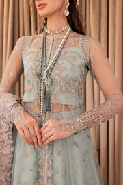 Shop Aqua Blue Embroidered Gown Style Lehenga Pakistani Wedding Dress