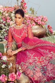 Shop Bright Pink Embroidered Pakistani Wedding Dress in Long Frock Style