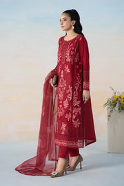 Shop Cherry Red Embroidered Maria B Luxury Pret Pakistani Salwar Suit 2024