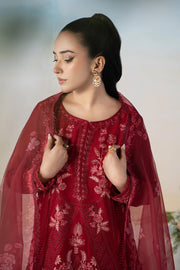 Shop Cherry Red Embroidered Maria B Luxury Pret Pakistani Salwar Suit