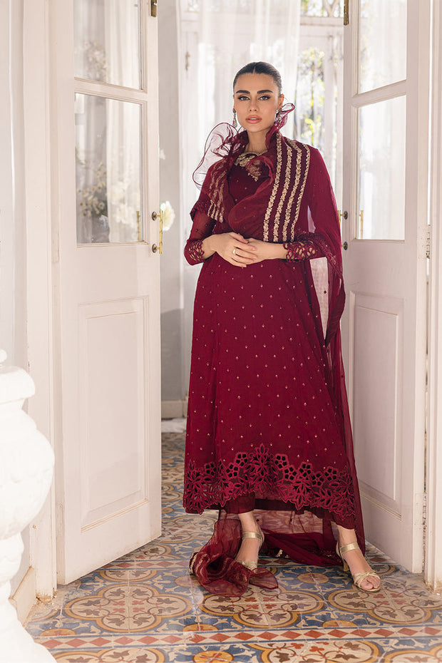 Shop Chiffon Embroidered Maroon Shade Pakistani Salwar Kameez Suit 2024