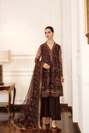 Shop Chocolate Brown Embroidered Sharara Kameez Wedding Dress