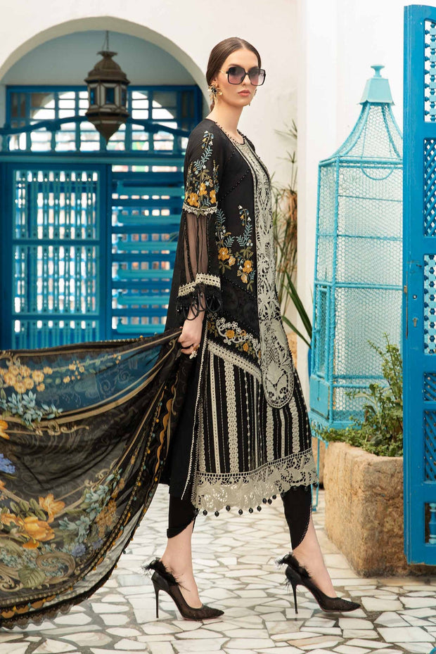 Shop Classic Black Embroidered Lawn Maria B Pakistani Salwar Kameez