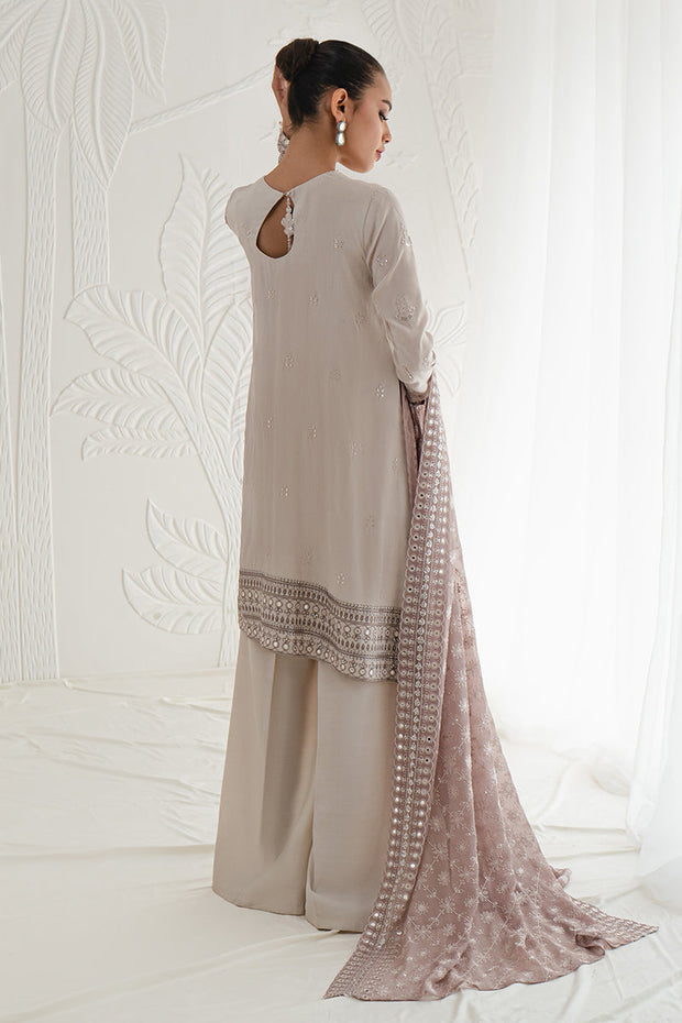 Shop Classic Heavily Embellished Grey Pakistani Salwar kameez Dupatta