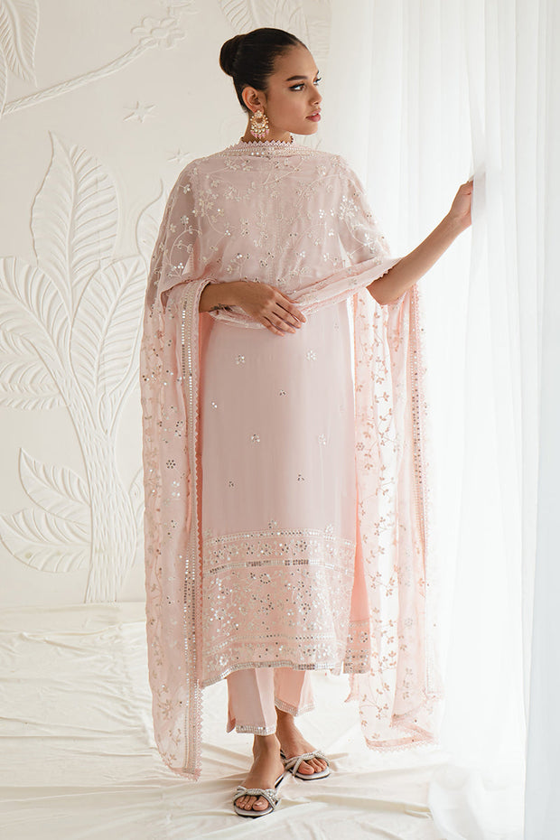 Shop Classic Shell Pink Embroidered Pakistani Salwar Kameez Dupatta Suit 2023