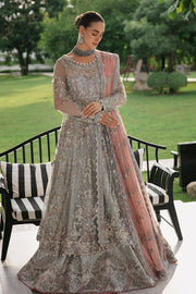 Shop Elegant Aqua Blue Embroidered Pakistani Wedding Dress Net Pishwas