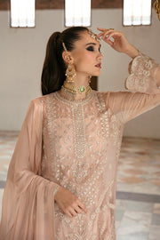 Shop Elegant Rose Pink Embroidered Pakistani Party Wear Kameez Trousers