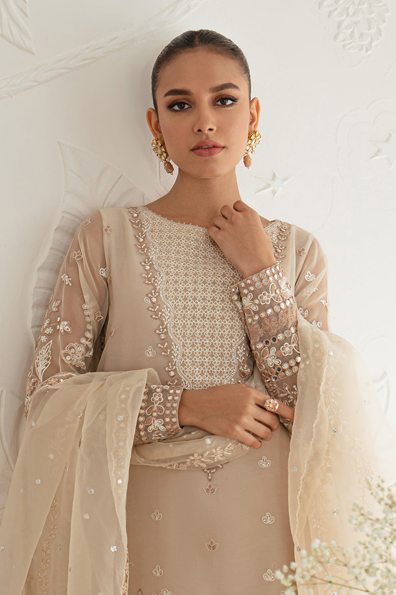 Shop Elegantly Embellished Dusty Brown Pakistani Salwar Kameez Dupatta 2023