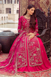 Embellished Pakistani Wedding Dress Gown Style in Crimson Shade