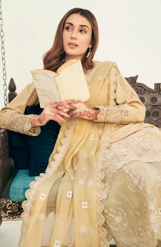 Shop Embroidered Pakistani Salwar Kameez Dupatta Golden Salwar Suit 2023