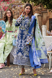 Shop Embroidered Royal Blue Shade Pakistani Salwar Kameez Dupatta Suit