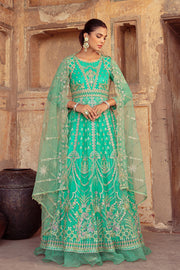 Shop Ferozi Embellished Pakistani Wedding Dress in Kalidar Pishwas Style