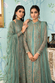 Shop Ferozi Embroidered Pakistani Party Wear Gown Style Sharara Kameez