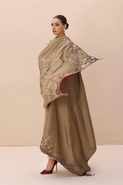 Shop Gold Heavily Embroidered Pakistani Salwar Kameez with Enchanting Shawl