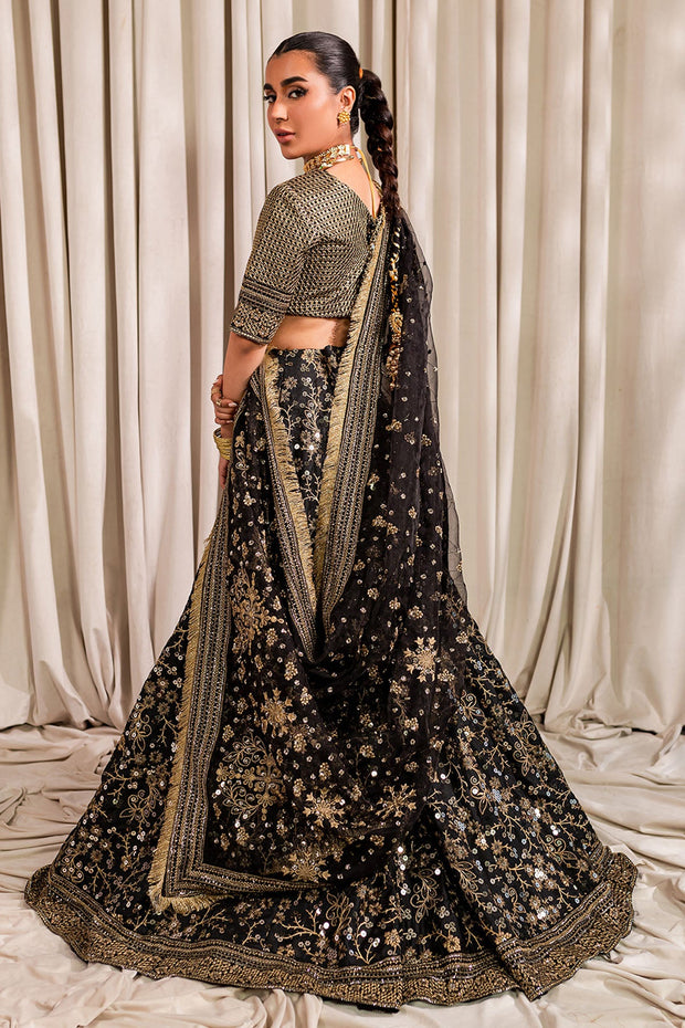 Shop Golden Black Embroidered Pakistani Lehenga Choli Wedding Dress