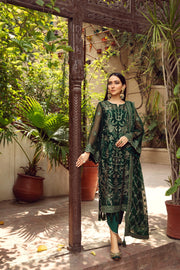 Shop Heavily Embellished Bottle Green Kameez Dupatta Wedding Dress