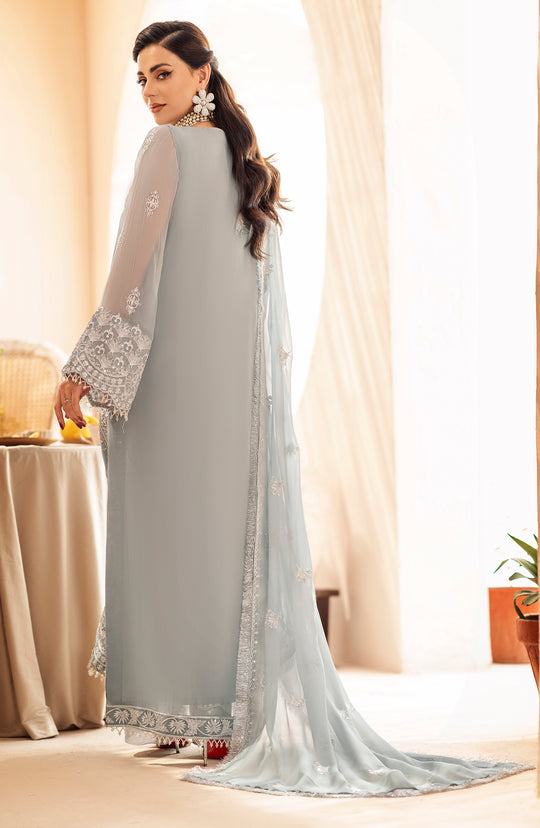Shop Heavily Embellished Grey Pakistani  Salwar Kameez with Dupatta Dress 2023
