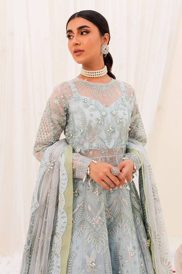 Shop Heavily Embellished Pakistani Wedding Dress Ferozi Gown Sharara