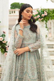 Shop Ice Blue Lehenga Frock Heavily Embellished Pakistani Wedding Dress