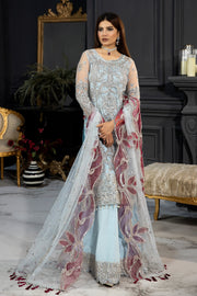 Shop Ice Blue Luxury Silver Embroidered Pakistani Salwar Kameez Dupatta 2023