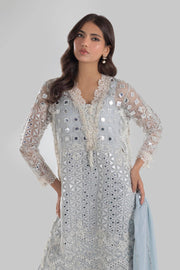 Shop Ice Blue Straight Shirt Style Luxury Pret Pakistani Salwar Kameez