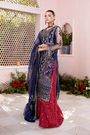 Shop Luxury Blue Embroidered Pakistani Wedding Dress Salwar in Plazo Style 2023