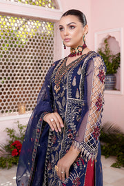 Shop Luxury Blue Embroidered Pakistani Wedding Dress Salwar in Plazo Style