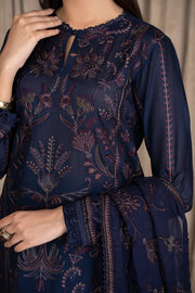 Luxury Deep Blue Pakistani Salwar Suit in Embroidered Salwar Kameez