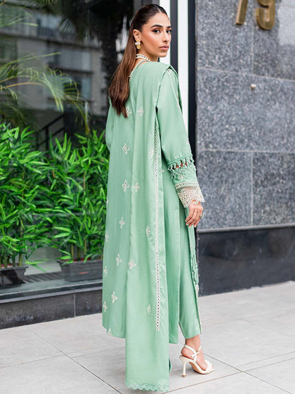 Shop Luxury Mint Green Pakistani Salwar Kameez Embroidered Salwar Suit