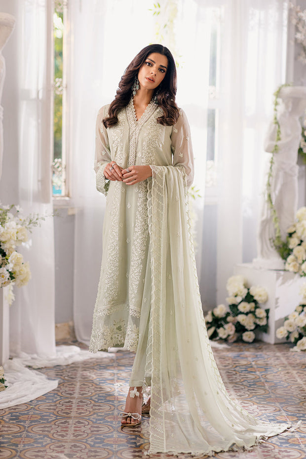 Shop Luxury Neo Mint Embroidered Chiffon Pakistani Salwar Kameez