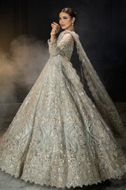 Shop Luxury Sky Blue Silver Embroidered Pakistani Wedding Dress Pishwas