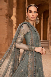 Shop Maria B Unstitched Lawn Grey Shade Pakistani Party Dress 2024