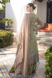 Shop Mendi Green Embellished Open shirt Sharara Pakistani Wedding Dress 2023