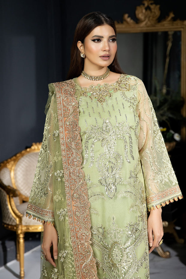 Shop Mint Green Embroidered Pakistani Wedding Dress in Kameez Trousers Style