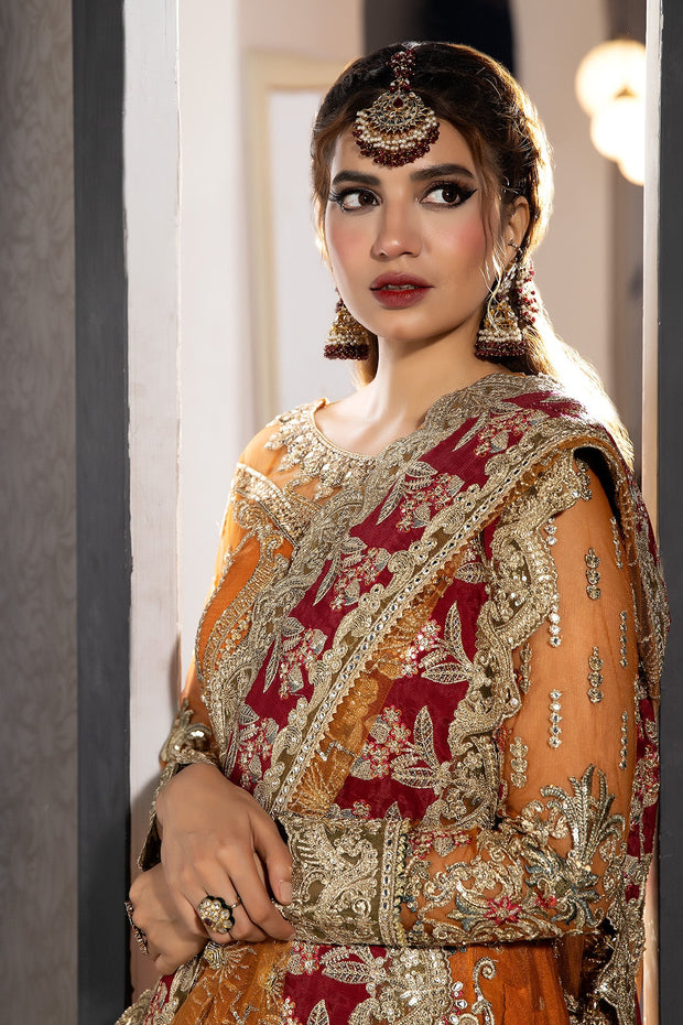 Shop Mustard Embroidered Pakistani Wedding Dress in kameez Sharara Style 2023