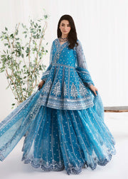Shop Navy Blue Embroidered Pakistani Wedding Dress Kameez Gharara