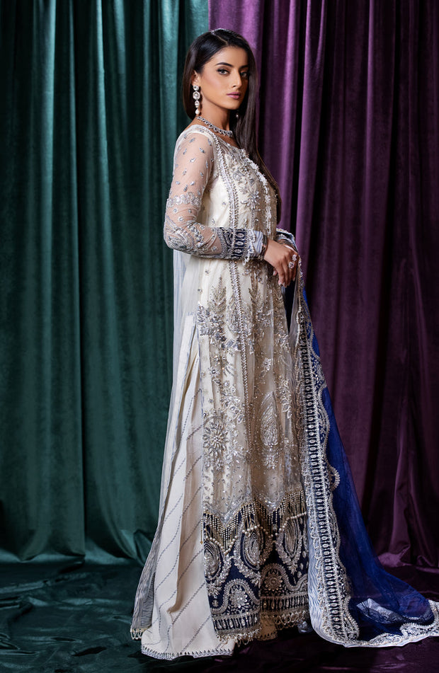 Off White Heavily Embellished Pakistani Salwar Kameez Dupatta Suit