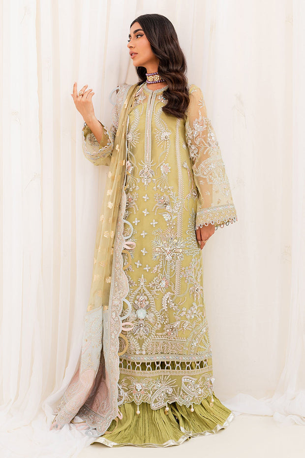 Shop Pakistani Embroidered Kameez Crushed Sharara Yellow Wedding Dress 2023