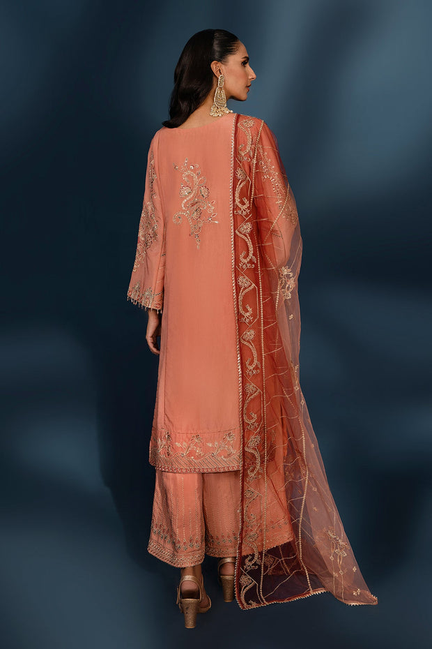 Shop Pakistani Salwar Suit Peach Pink Embroidered Salwar Kameez Dupatta 2023
