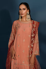 Shop Pakistani Salwar Suit Peach Pink Embroidered Salwar Kameez Dupatta