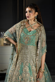 Shop Pastel Mint Green Embroidered Designer Pakistani Wedding Wear Pishwas 2023