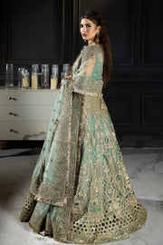 Pastel Mint Green Embroidered Designer Pakistani Wedding Wear Pishwas