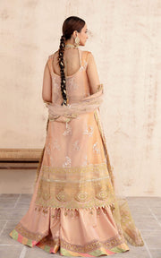 Shop Peach Hand Embellished Pakistani Party Dress in Kameez Gharara Style