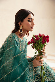 Shop Regal Green Embroidered Pakistani Wedding Dress Kameez Gharara 2023